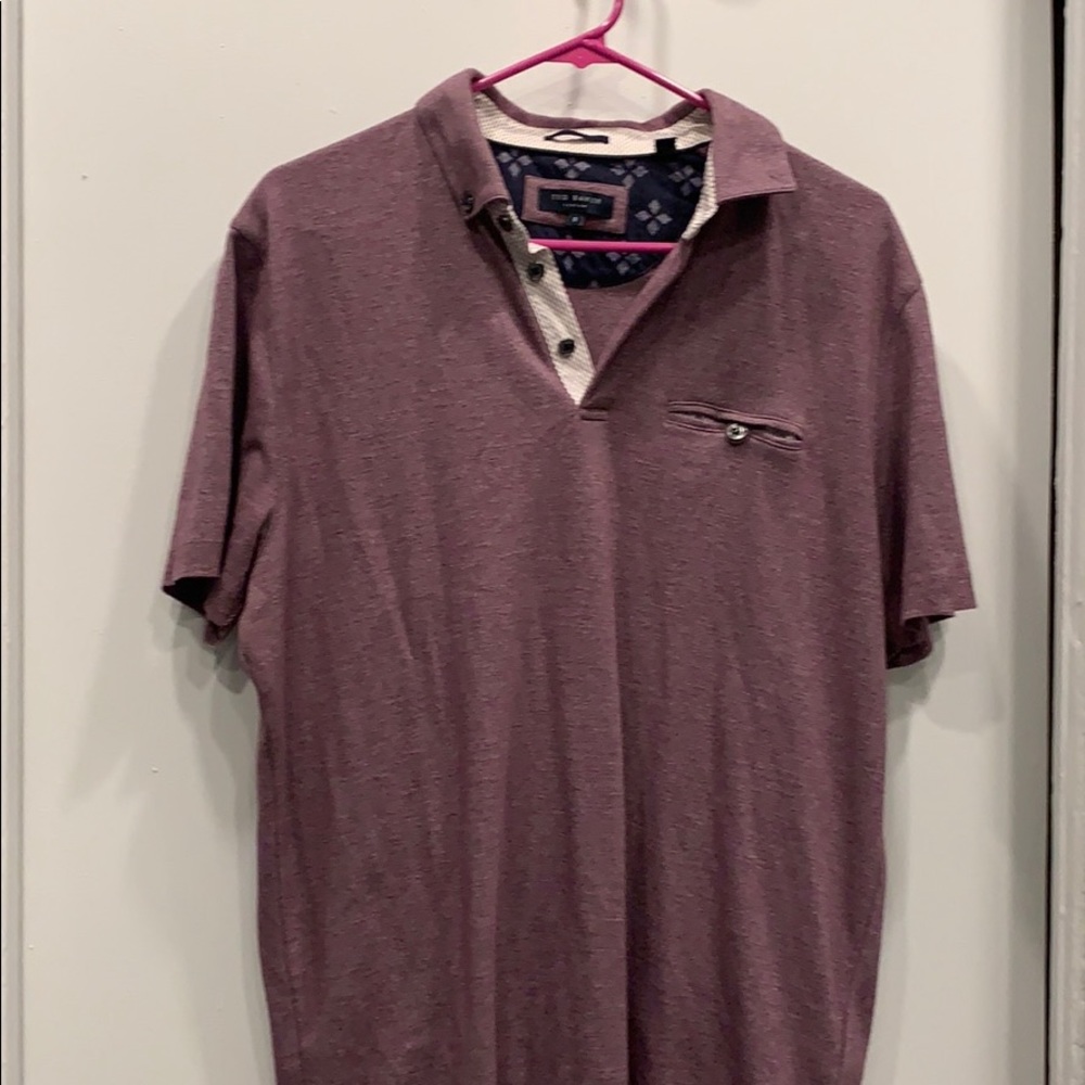 Like new Ted Baker purple heathered polo 5/Large